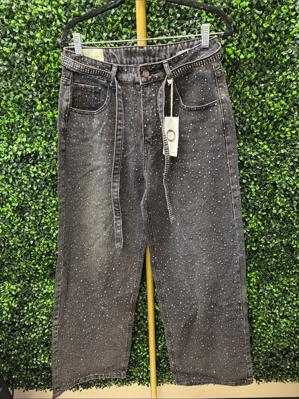 OJO DE LEÓN LEX DENIM BEDAZZLED JEANS BLACK WASH - 40 - Picture 3 of 10